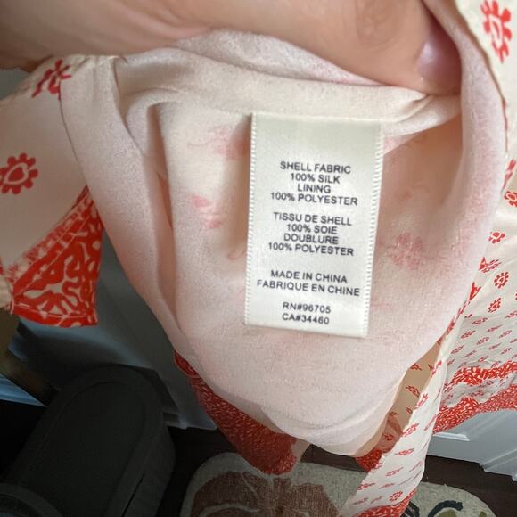 Rebecca Taylor Block Print Mix Silk Dress Size 6 Flawed - Picture 10 of 12